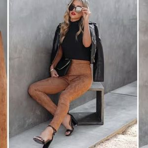 VICI| HIGH RISE FAUX SUEDE LEGGING